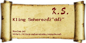 Kling Seherezádé névjegykártya